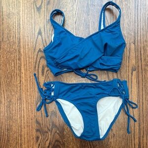 VENUS Blue Bikini Swim Set with Adjustable Ties